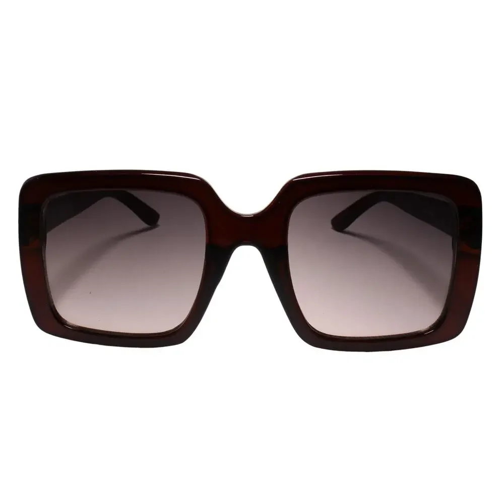 Swag Hip Hop Rapper DJ Gold Lion Medallion Brown Square Sunglasses